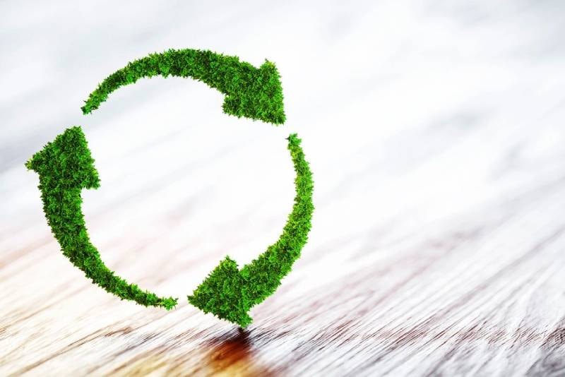 Green circular recycling arrows representing ESG