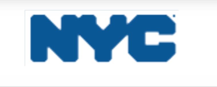 A blue and white logo for the new york city department of parks.