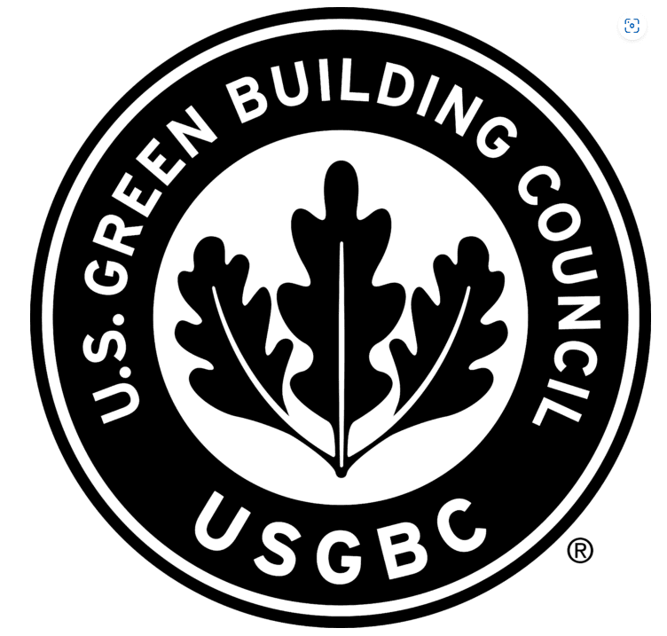 A black and white logo of the u. S. Green building council